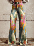 HANNA - PANTALONES CON DISEÑO FLORAL Y AJUSTE ANCHO