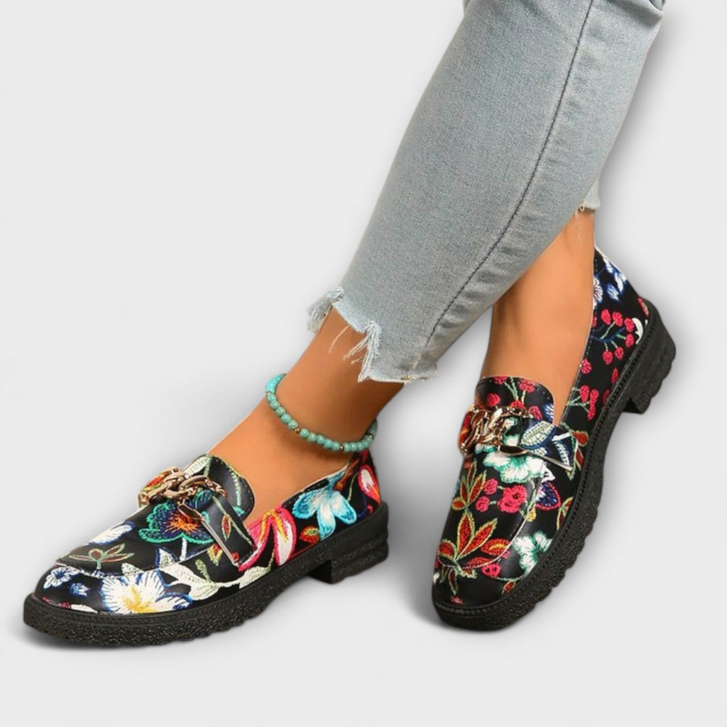 Orla – Mocasines Multicolores con Patrón de Flores
