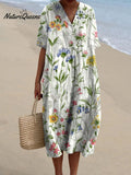 Vestido Casual Flowy Floral Vintage Femenino